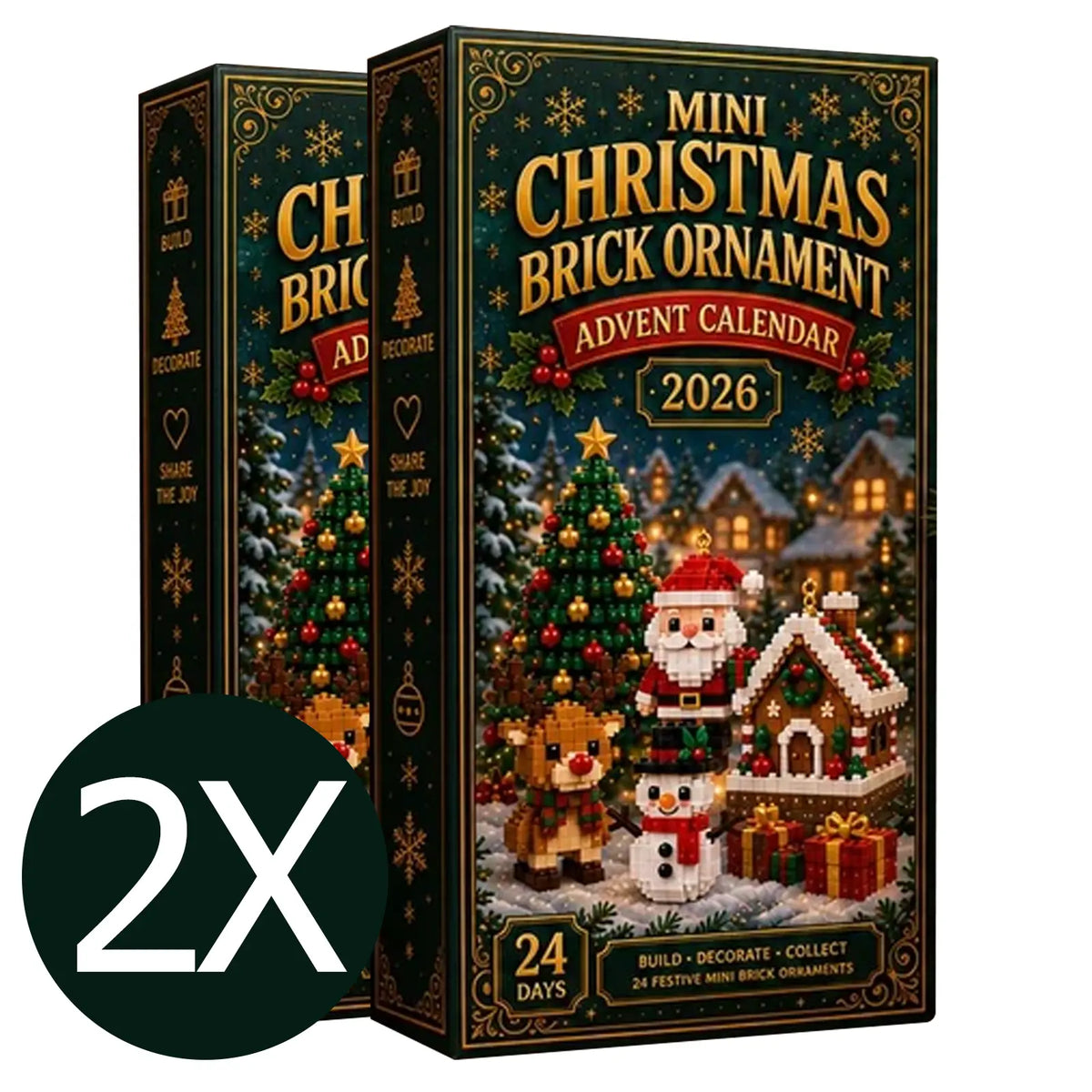 ⏳ Last day to save 49% – 🎄 24-Day Mini Christmas Ornament Advent Calendar | 24 unique festive buildable designs with hanging loops—perfect for decorating Christmas trees, wreaths, and holiday displays 🧱-