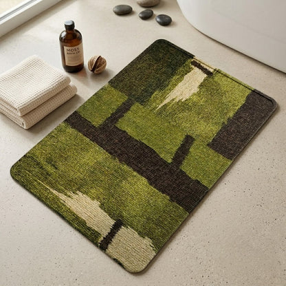 Retro Vintage Green Diatom Mud Bath Mat