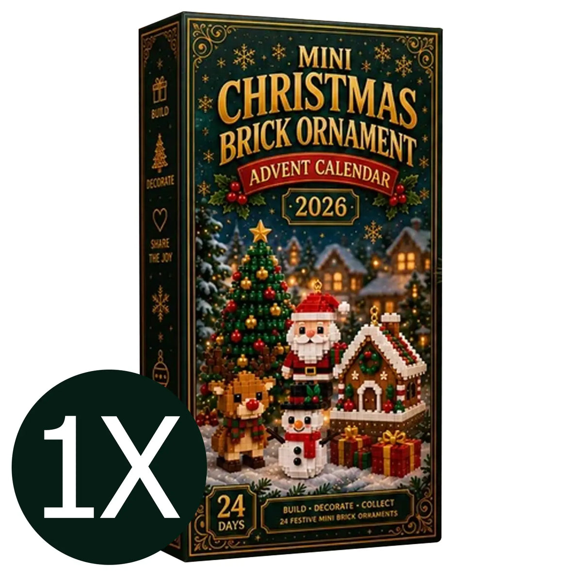 ⏳ Last day to save 49% – 🎄 24-Day Mini Christmas Ornament Advent Calendar | 24 unique festive buildable designs with hanging loops—perfect for decorating Christmas trees, wreaths, and holiday displays 🧱-