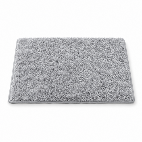 Modern Shaggy Silver Gray Chenille Rug