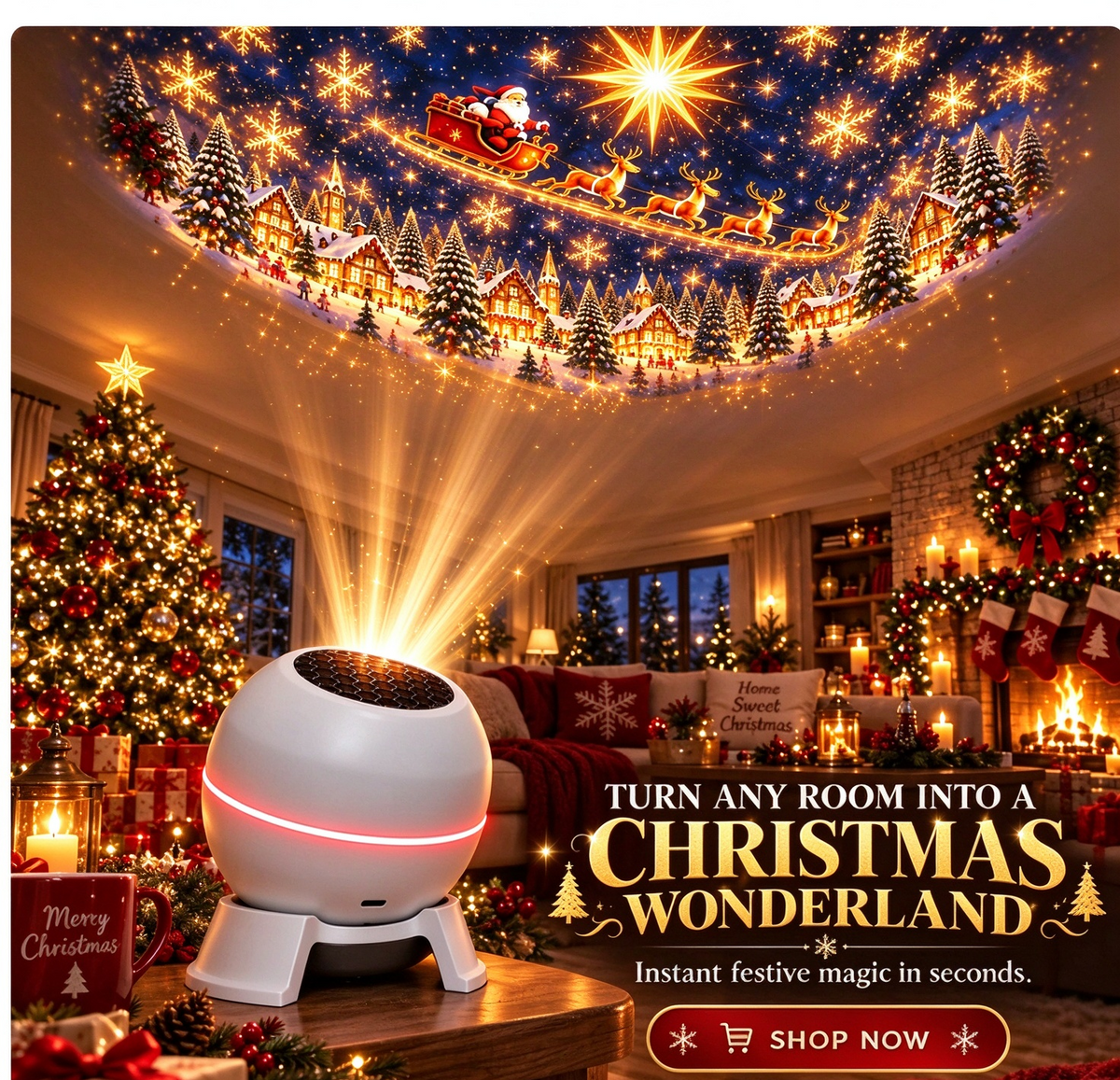 🎄 Turn Any Room Into a Christmas Wonderland – Holiday Projection Night Light-