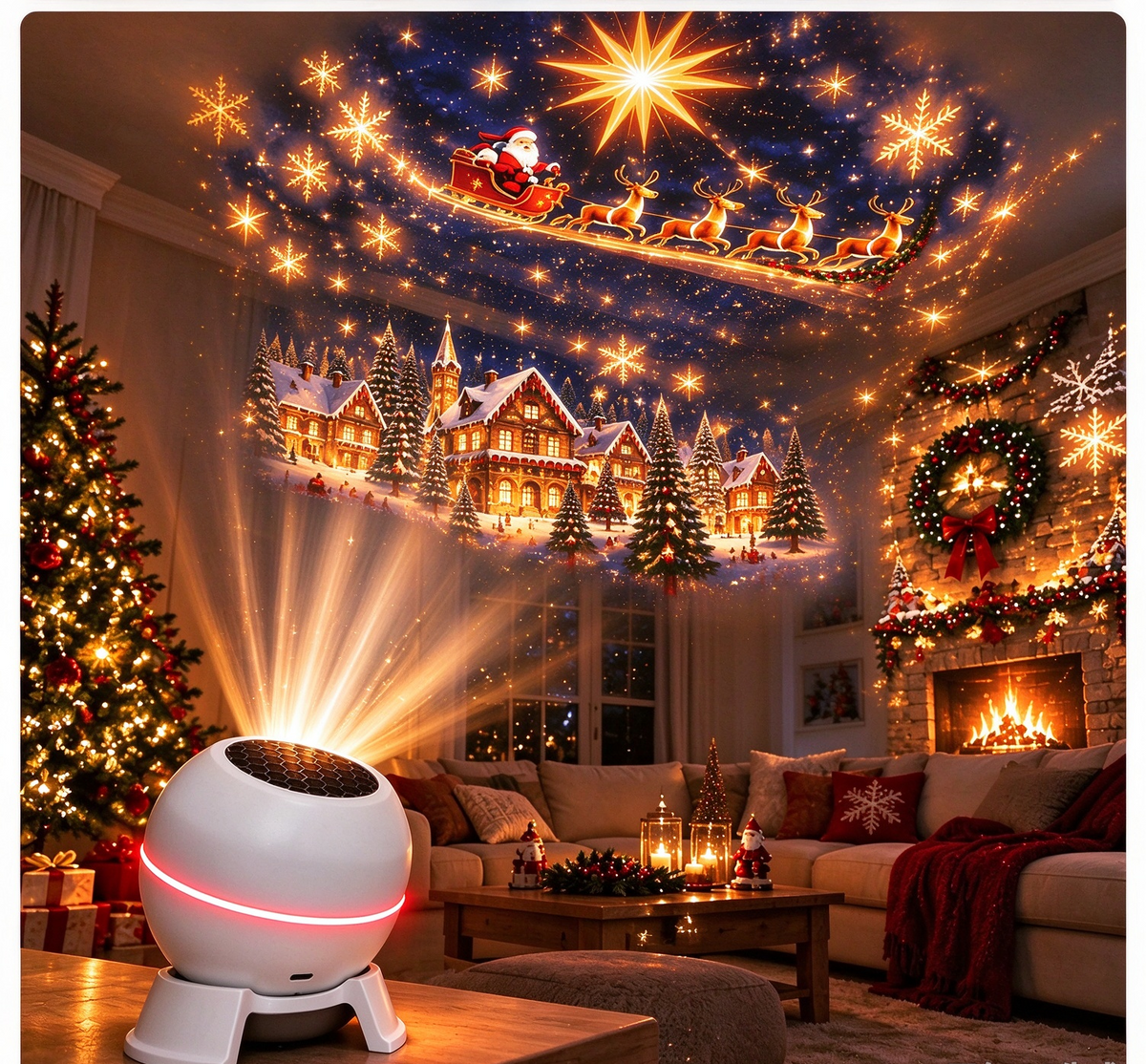 🎄 Turn Any Room Into a Christmas Wonderland – Holiday Projection Night Light-