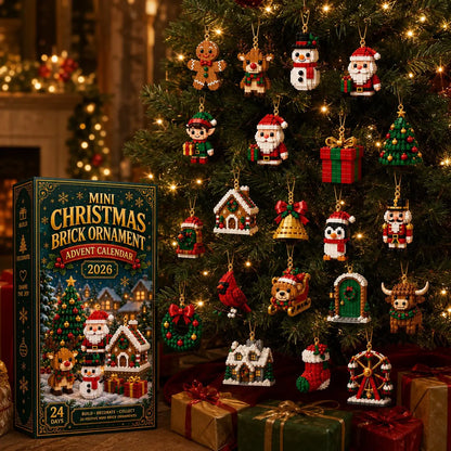 ⏳ Last day to save 60% – 🎄 24-Day Mini Christmas Ornament Advent Calendar | 24 unique festive buildable designs with hanging loops—perfect for decorating Christmas trees, wreaths, and holiday displays 🧱