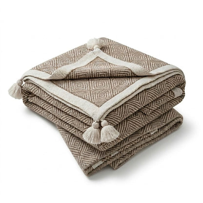 Bohemian Geometric Knit Nap Blanket
