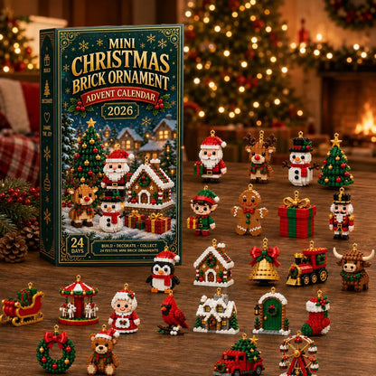 ⏳ Last day to save 60% – 🎄 24-Day Mini Christmas Ornament Advent Calendar | 24 unique festive buildable designs with hanging loops—perfect for decorating Christmas trees, wreaths, and holiday displays 🧱