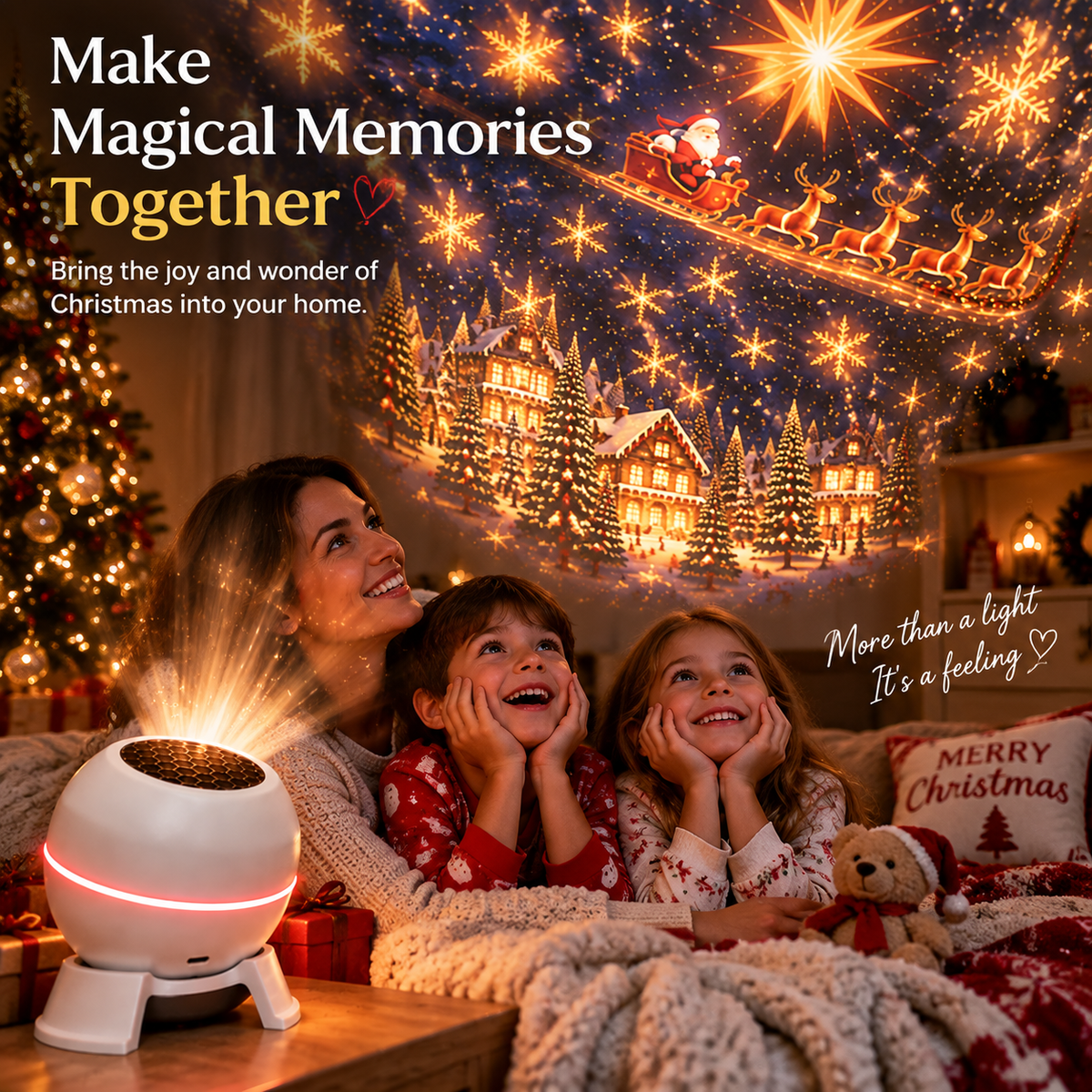 🎄 Turn Any Room Into a Christmas Wonderland – Holiday Projection Night Light-