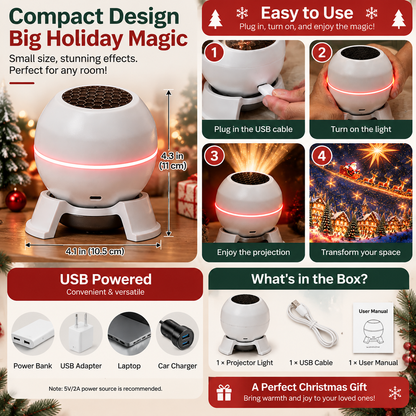 🎄 Turn Any Room Into a Christmas Wonderland – Holiday Projection Night Light-
