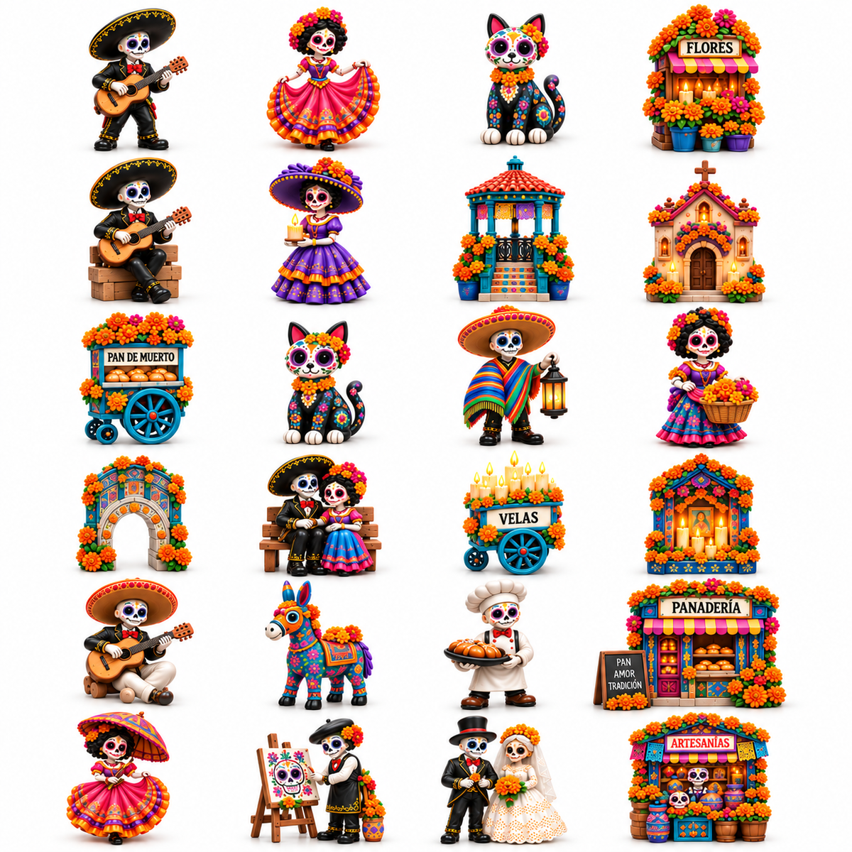 🎁Pueblo del Día de Muertos 2026 – 24-Day Day of the Dead Collectible Countdown Calendar with 24 Unique Miniatures-
