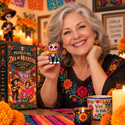 🎁Pueblo del Día de Muertos 2026 – 24-Day Day of the Dead Collectible Countdown Calendar with 24 Unique Miniatures-